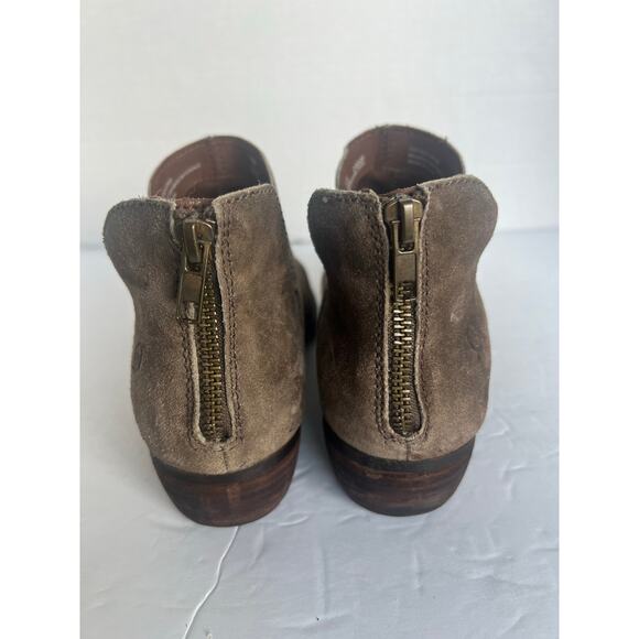 Born Distressed Brown Leather Western Ankle Comfort Rubber Sole Bootie Boots 8.5 - Picture 8 of 13